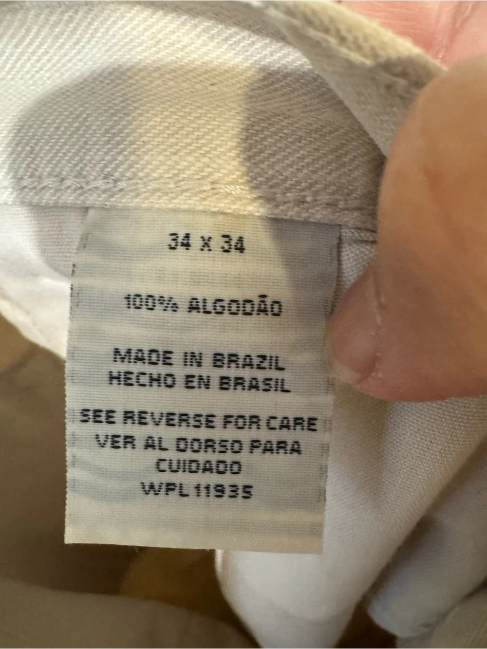 Arizona Jean Co Loose Fit Jeans Mens 34x34 Khaki Beige 100% Cotton Straight Leg